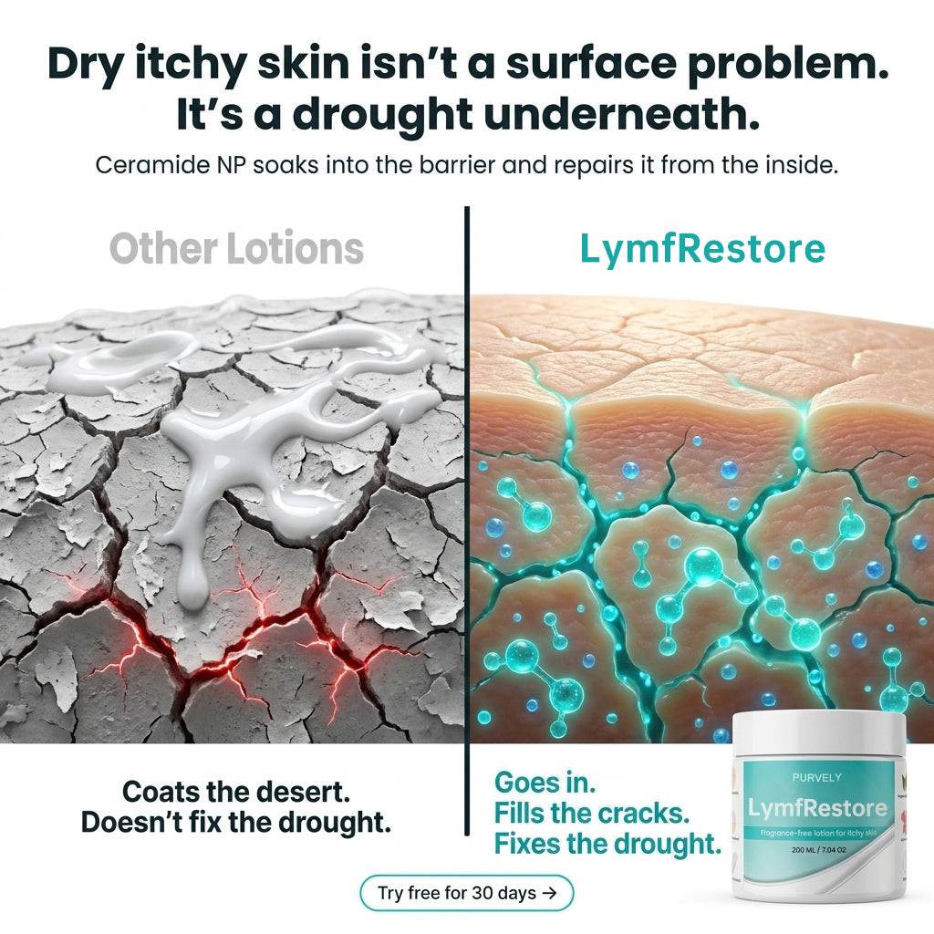 Fragrance-Free Non-Greasy Anti-Itch Ceramide NP Lotion For Dry, Red, Sensitive, Discolored, Weeping Skin