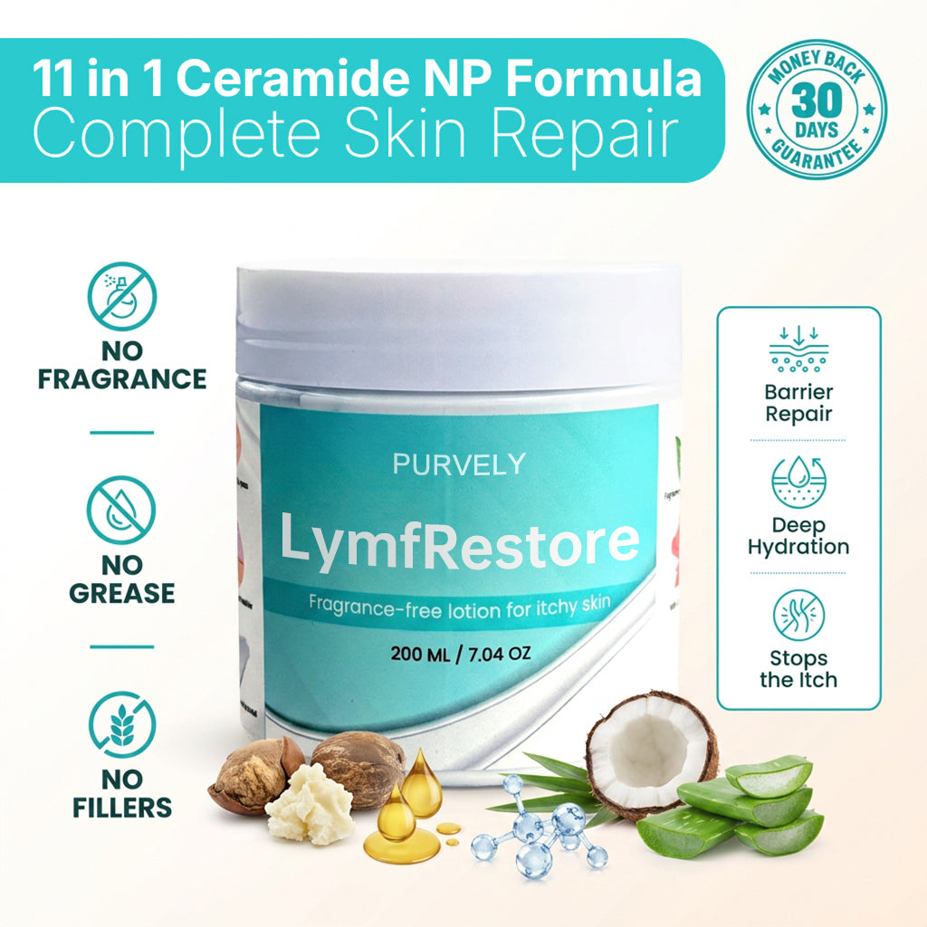 Fragrance-Free Non-Greasy Anti-Itch Ceramide NP Lotion For Dry, Red, Sensitive, Discolored, Weeping Skin