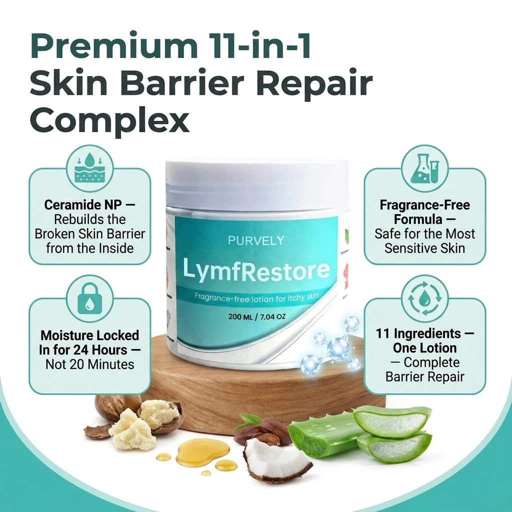 Fragrance-Free Non-Greasy Anti-Itch Ceramide NP Lotion For Dry, Red, Sensitive, Discolored, Weeping Skin