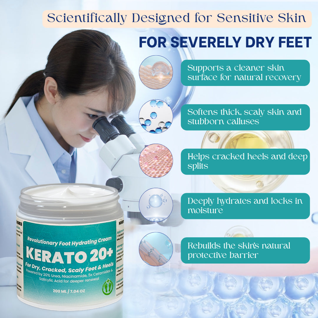 Urea 20% Intense Foot Hydrating Cream For Dry, & Cracked Feet, Non-Greasy