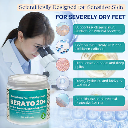 Urea 20% Intense Foot Hydrating Cream For Dry, & Cracked Feet, Non-Greasy