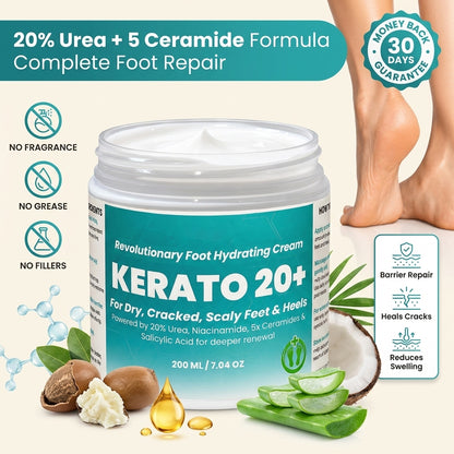 Urea 20% Intense Foot Hydrating Cream For Dry, & Cracked Feet, Non-Greasy